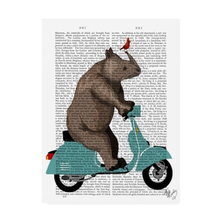 Fab Funky 'Rhino On Moped' Canvas Art,14x19